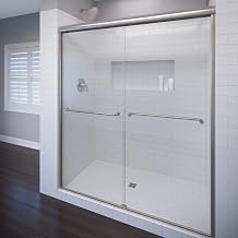 Celesta Sliding Shower Door, Brushed Nickel