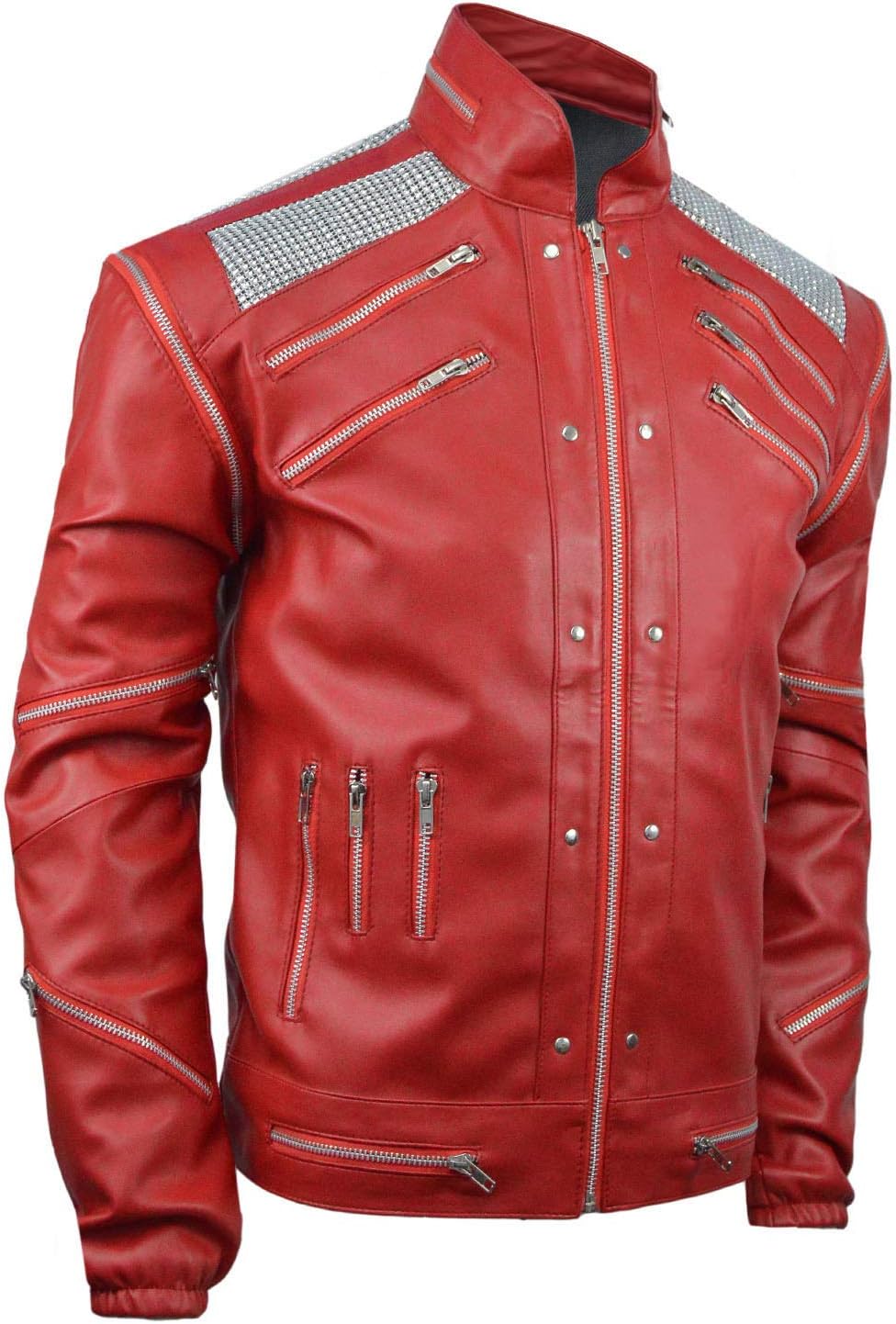 DIZLLER Beat-It Jacket - Red - Faux Leather
