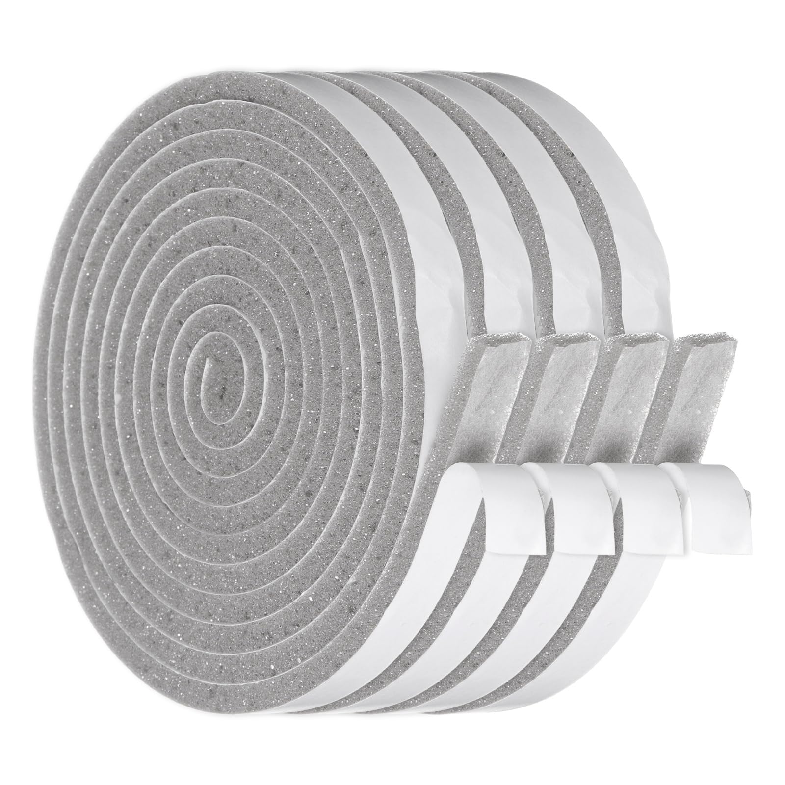 sourcing map 10mmx5mm Foam Weather Stripping, Self Adhesive Door Seal Insulation Strips, Soundproofing Foam Seal Tape for Door/Window, Air Conditioning (2 Meter Total Length in 4 Roll)