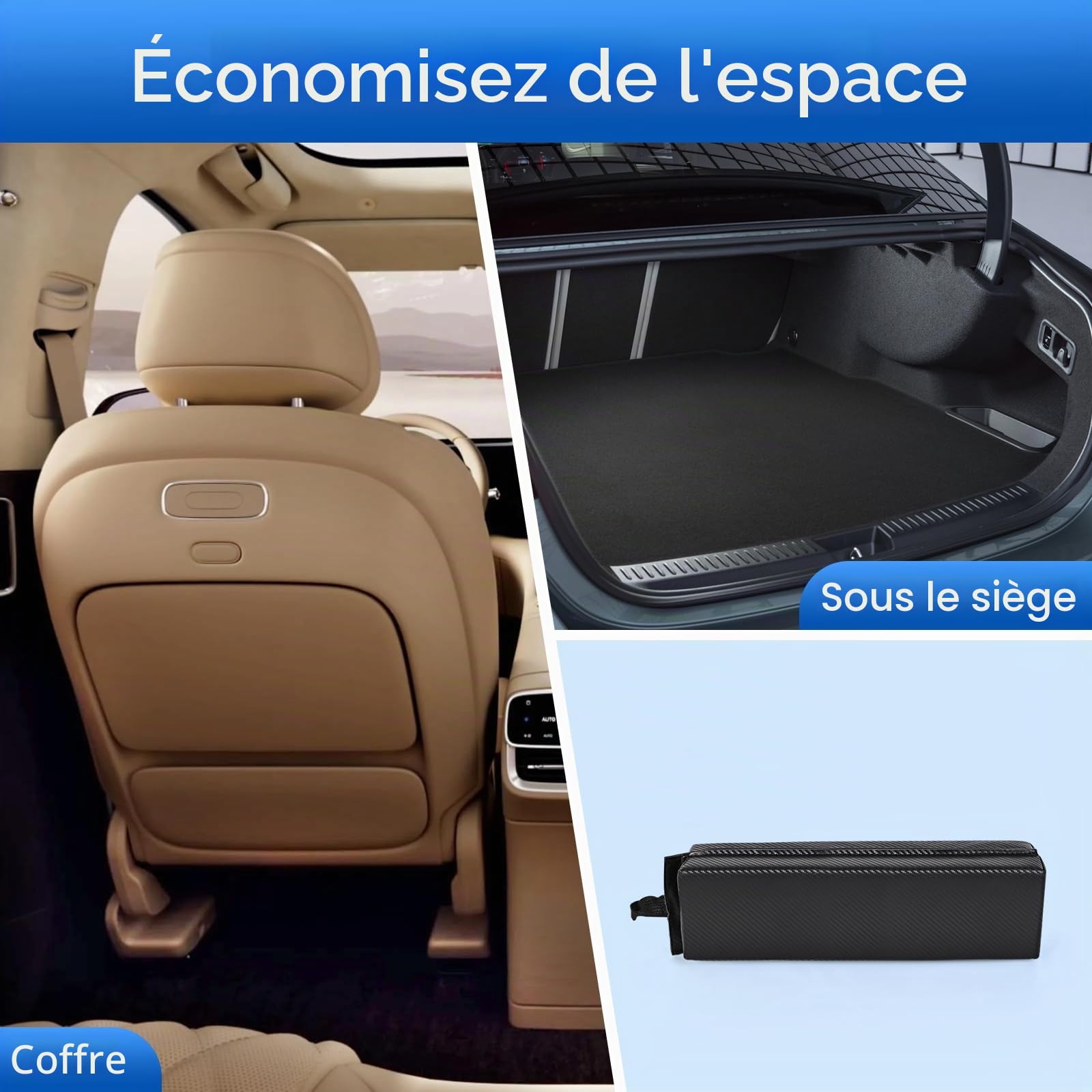 Hivexagon Protection magnétique pour Cadre de portière de Voiture - en Fibre de Carbone Vinyle Souple et Amovible - pour protéger Les encadrements de portières et Les Chocs - 80 cm (Noir)