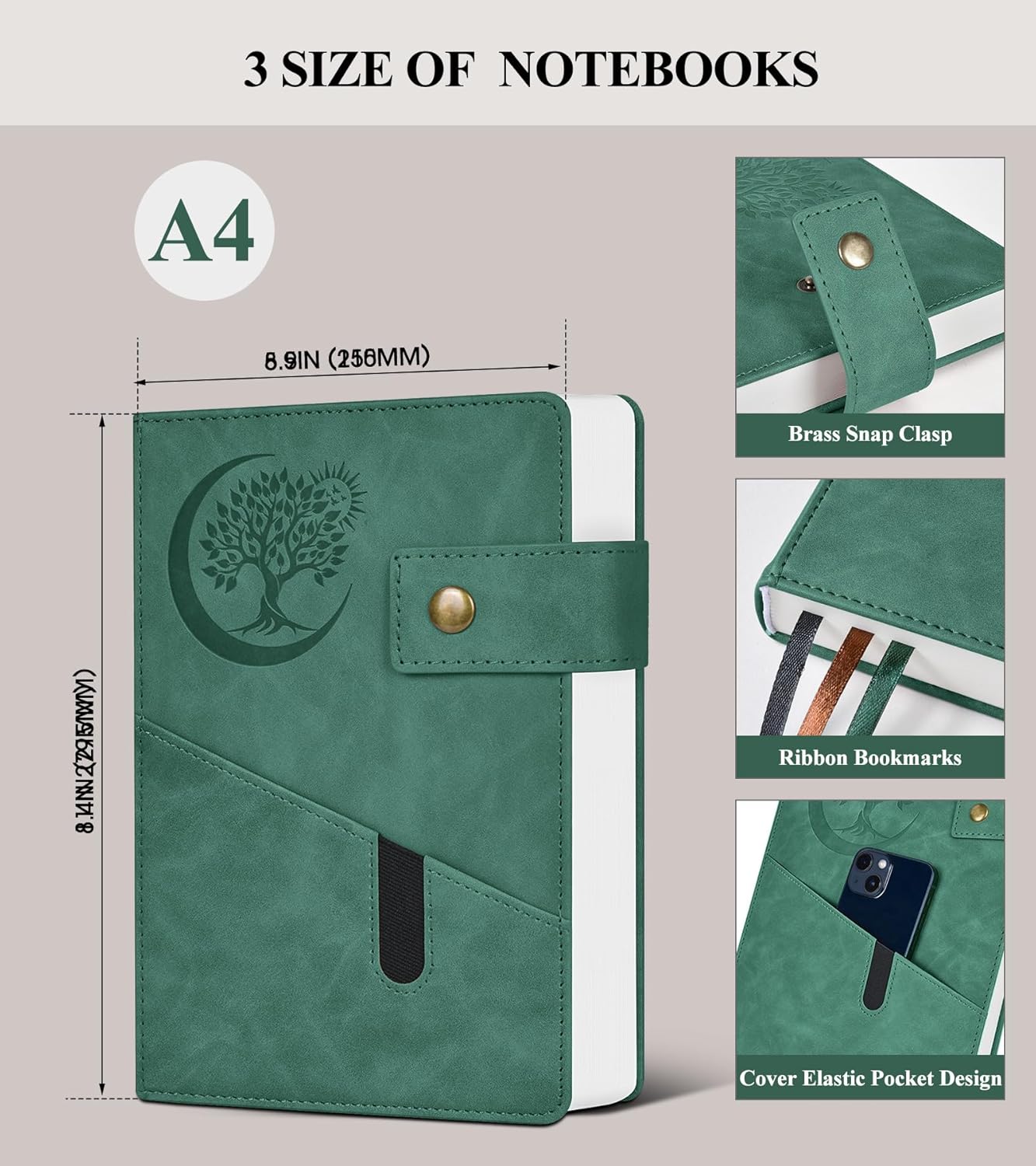 PAIBAS 365 Page Thick Lined Journal Notebook for Men Women,