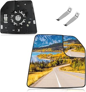 BDFHYK Passenger Side Heated Mirror Glass Compatible with F150 2015-2020, Blind Spot Convex Side View Mirror Glass with Blind Spot, Replaces FL3Z17K707L