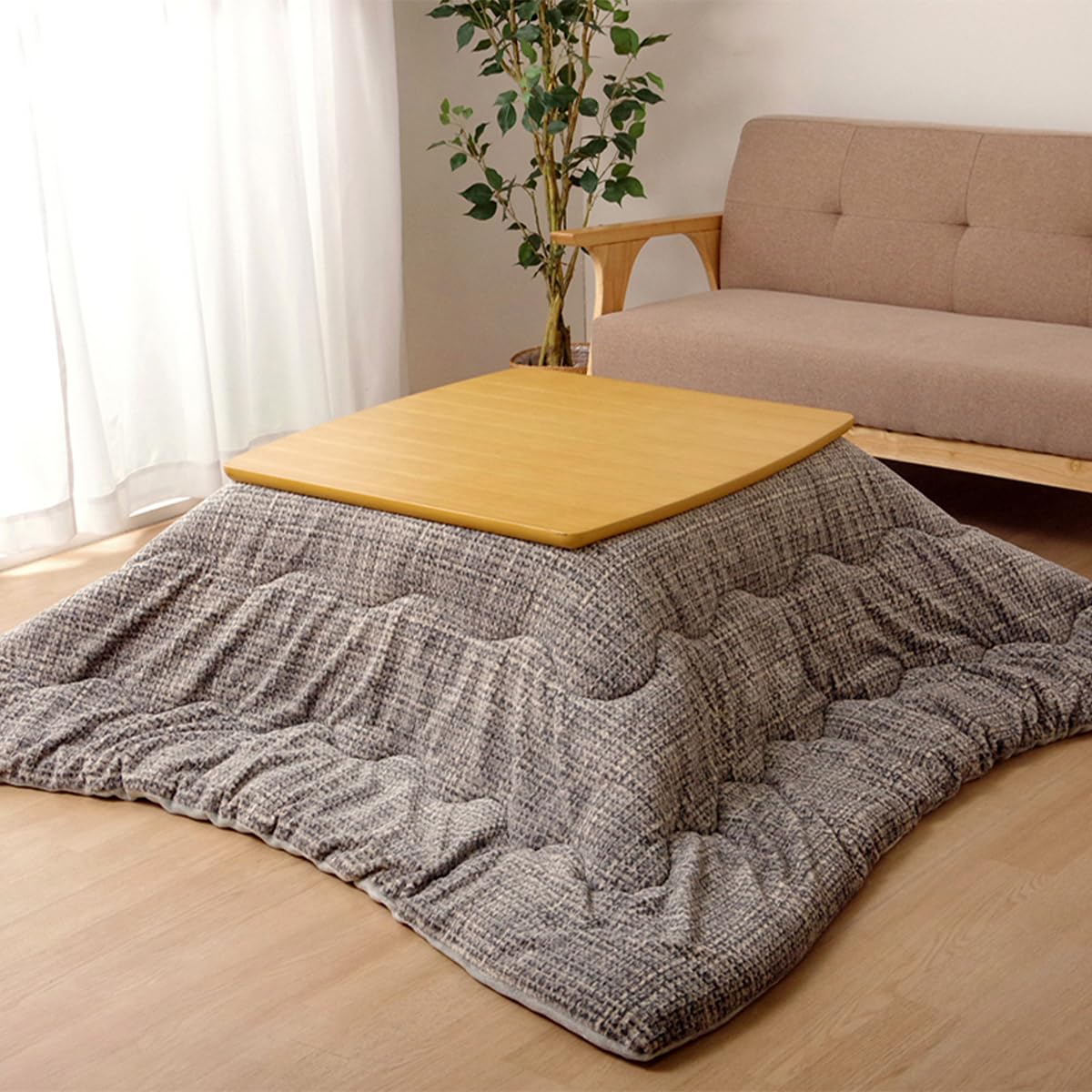 Amazon｜イケヒコ こたつ掛けふとん 長方形 ノート グレイ 約190×240