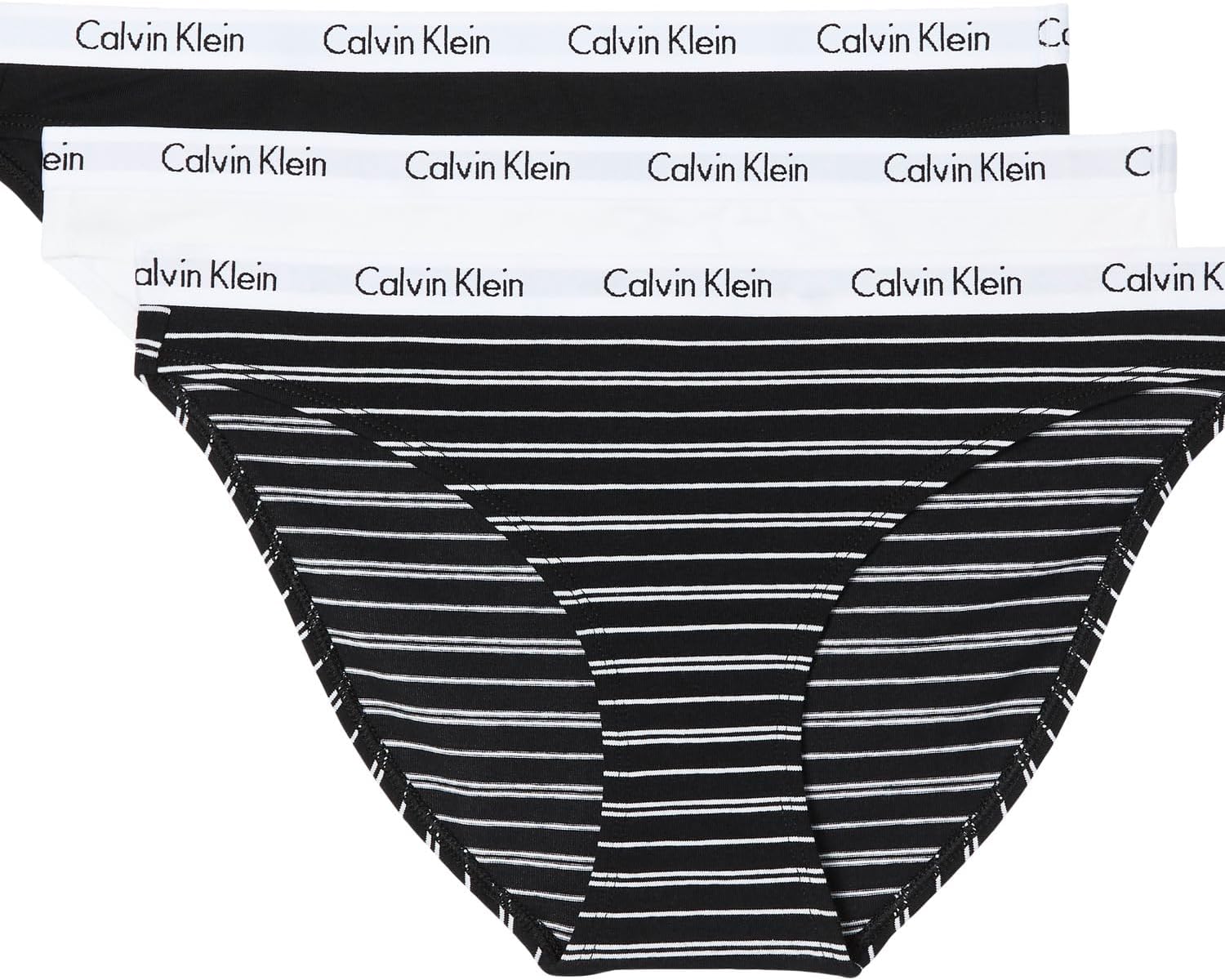 Calvin Klein Women's Carousel Logo Cotton Stretch Bikini Panties, 3 Pack