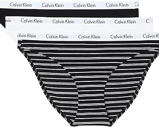 Calvin Klein Women's Carousel Logo Cotton Stretch Bikini Panties, 3 Pack