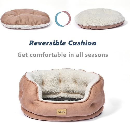 Miniatura 3 de Jiupety Camas para perros pequeños y medianos, camas lavables para gatos de interior, cama para perros pequeños con lateral para cachorros y