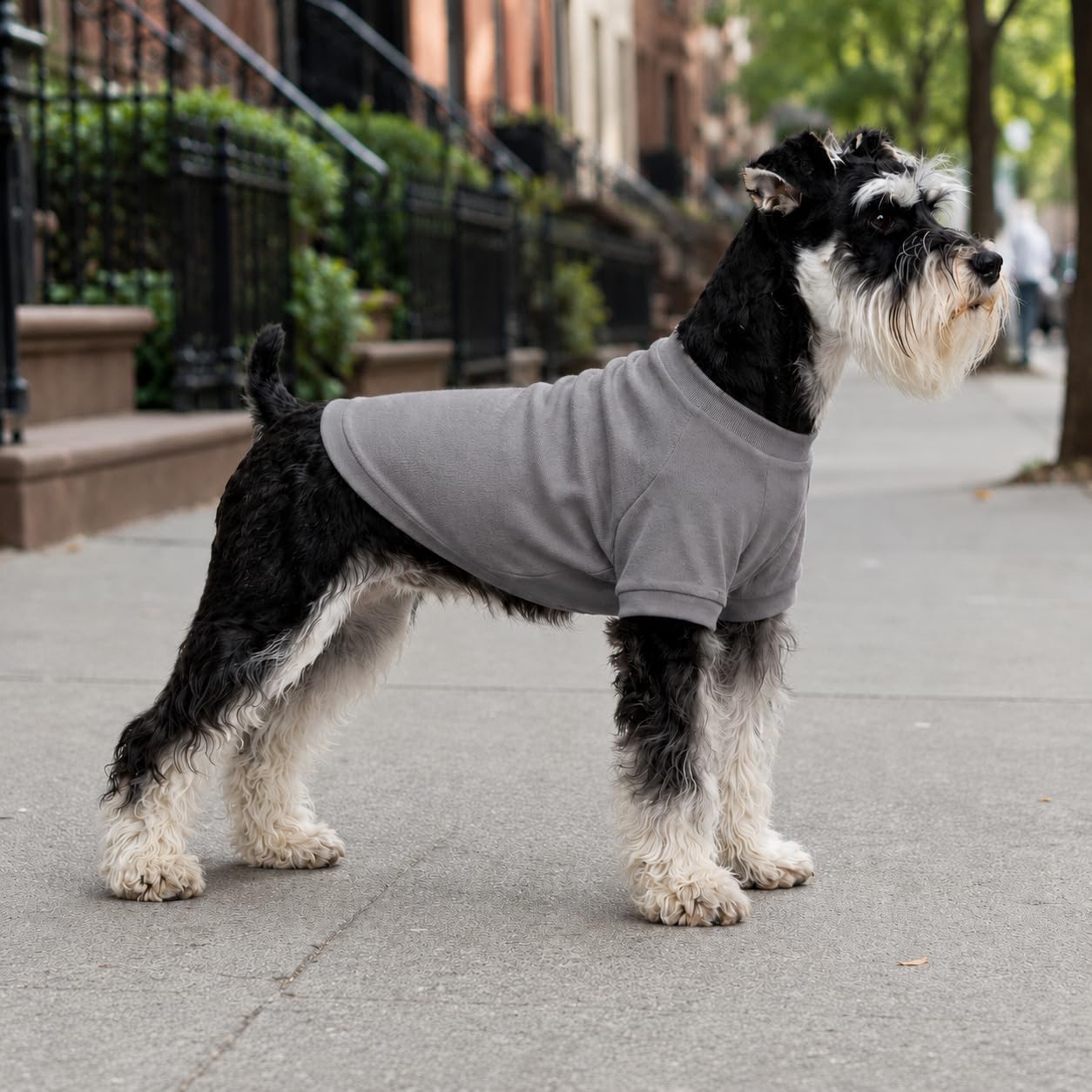 Lovelonglong Ribbed Dog T-Shirt Cotton Knitted Dog Sweaters for All Season Pet T-Shirts for Large Medium Small Dogs Dark Gray XL image 5