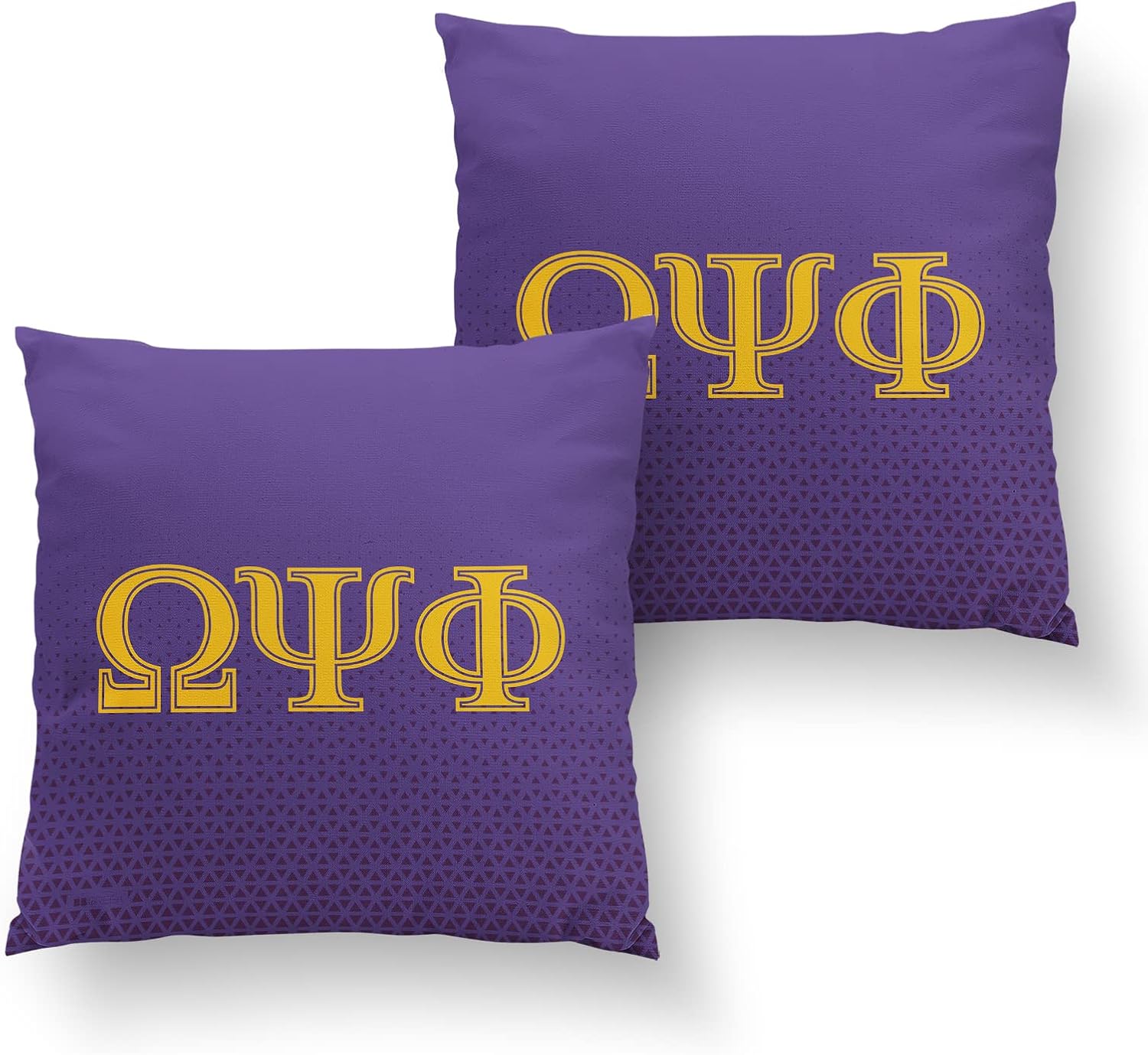 Bad Bananas BBGreek Omega Psi Phi Fraternity Paraphernalia - Set of Two Throw Pillow Covers - Classic Shield - 16 x 16 - Official Vendor