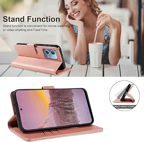 Miniatura 4 de JanCalm Funda tipo cartera para Moto G Stylus 4G 2023, con bloqueo RFID, tarjetero y ranuras para efectivo, cierre magnético, funda protectora de