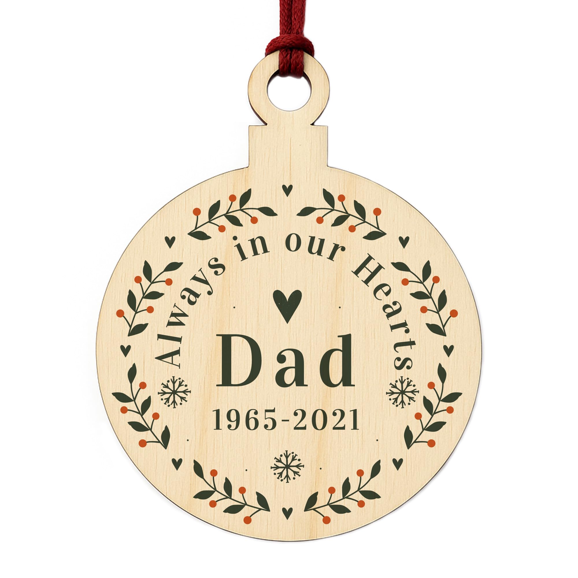 Personalised Rememberance Christmas Bauble Tree Ornament Dad Memorial Gift