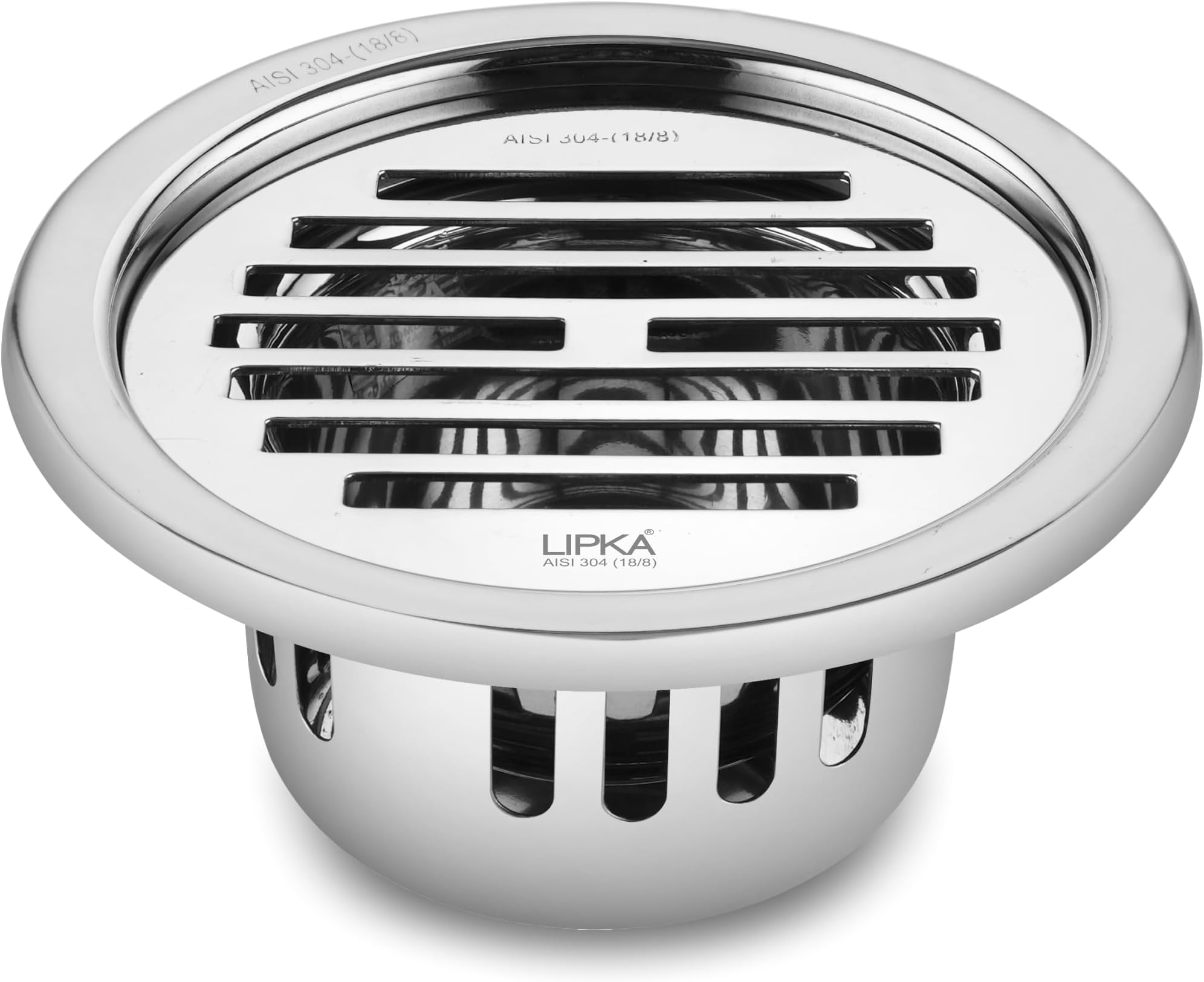 - LIPKA 5 Inch Golden Classic Jali Round Floor Water Drain/Plain Jali |304-Grade Stainless Steel | Grating Trap Drain Cover with Cockroach Trap for Bathroom and Kitchen Rust Free Corrosion Resistant