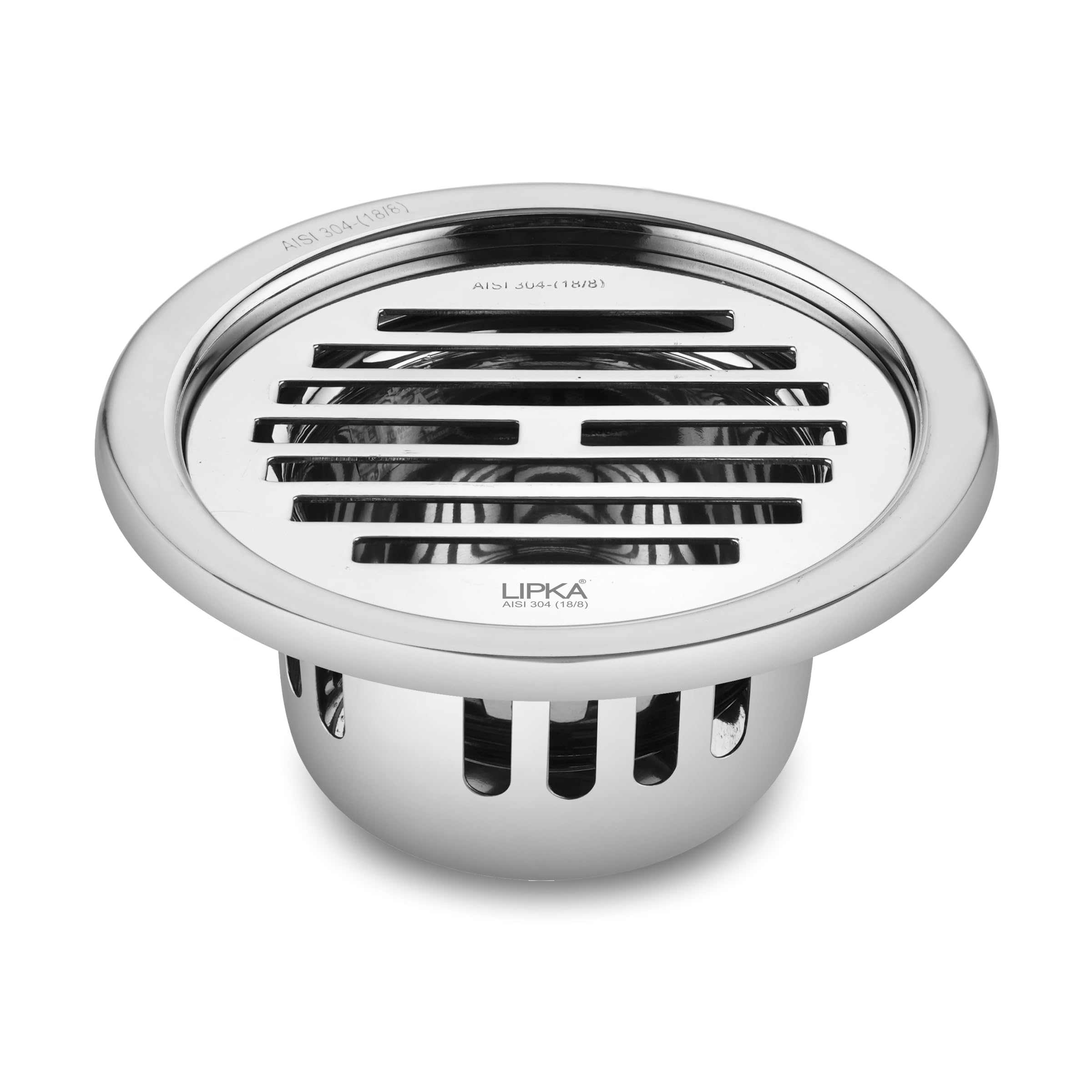 LIPKA 5 Inch Golden Classic Jali Round Floor Water Drain/Plain Jali |304-Grade Stainless Steel | Grating Trap Drain Cover with Cockroach Trap for Bathroom and Kitchen Rust Free Corrosion Resistant