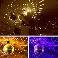 Vista 6 de Rocutus Paquete de 4 Bolas de Discoteca con Espejo, Bola de Discoteca Colgante Plateada para Fiestas o Efectos de Luz de DJ, Decoraciones