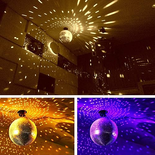 Miniatura 6 de Rocutus Paquete de 4 Bolas de Discoteca con Espejo, Bola de Discoteca Colgante Plateada para Fiestas o Efectos de Luz de DJ, Decoraciones para el