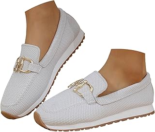 Women's Casual Loafers Comfortable Slip On Shoes Orthopedic Sneakers for Women Arch Support Footwear Business Non-Slip Walking Boat Shoes Fashion Sneakers Retro Lightweight Loafers
