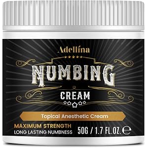 Adellina Numbing Cream Maximum Strength: Long Lasting Extra Relief with Arnica and Emu Oil (1.7 OZ)