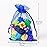 YHJZ 100PCS Organza Bags, 4x6 inches (10x15cm) Small Mesh Bags Drawstring, Blue Jewelry Gift Pouches for Wedding, Party, Festival, Bathroom Soaps (Blue)