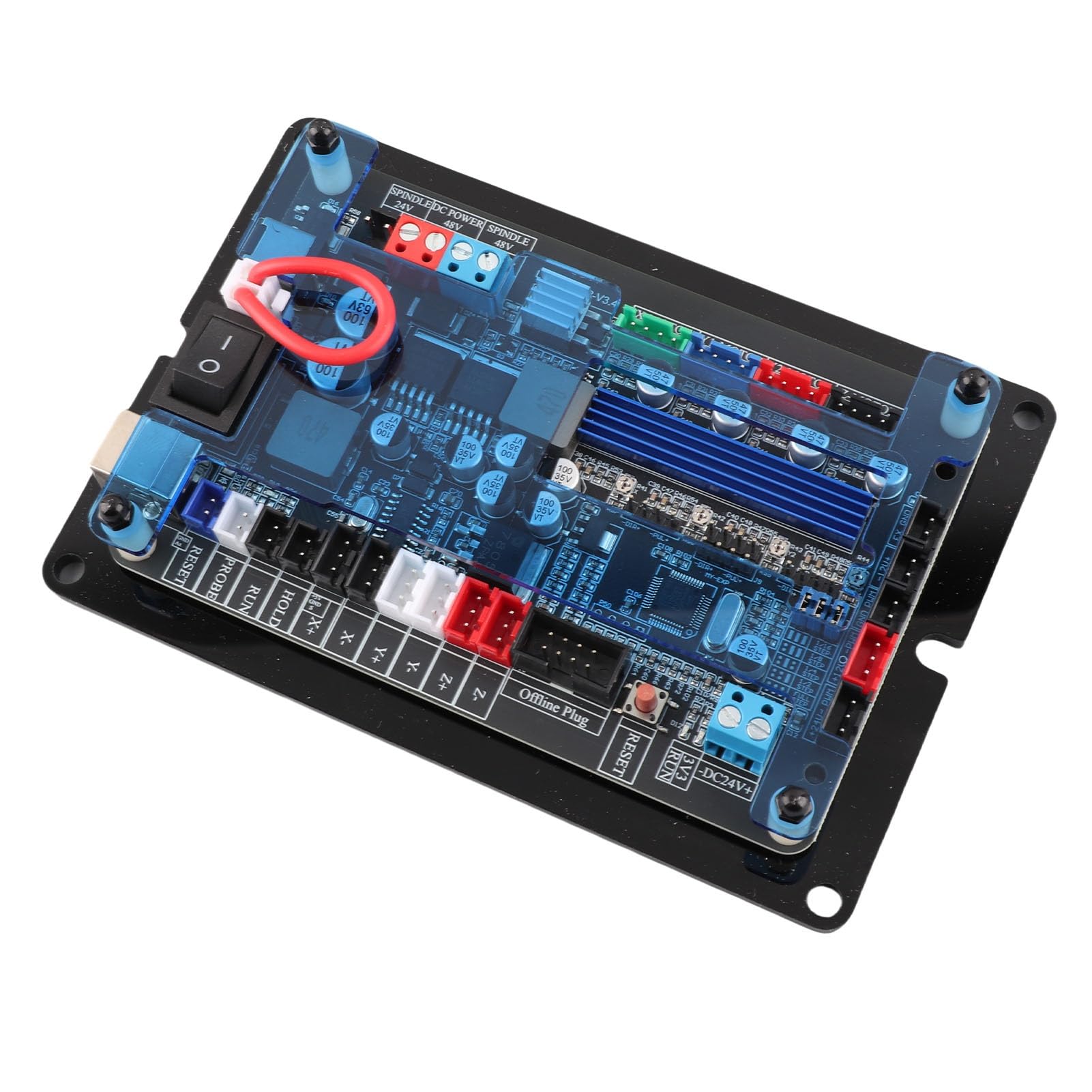 Acouto 3 Achsen GRBL Controller Board 32 Bit Schrittmotor Treiber Board für Holzbearbeitung Graviermaschine CNC Router DC12-48V Controller] Dieser Bi 3 Achsen GRBL