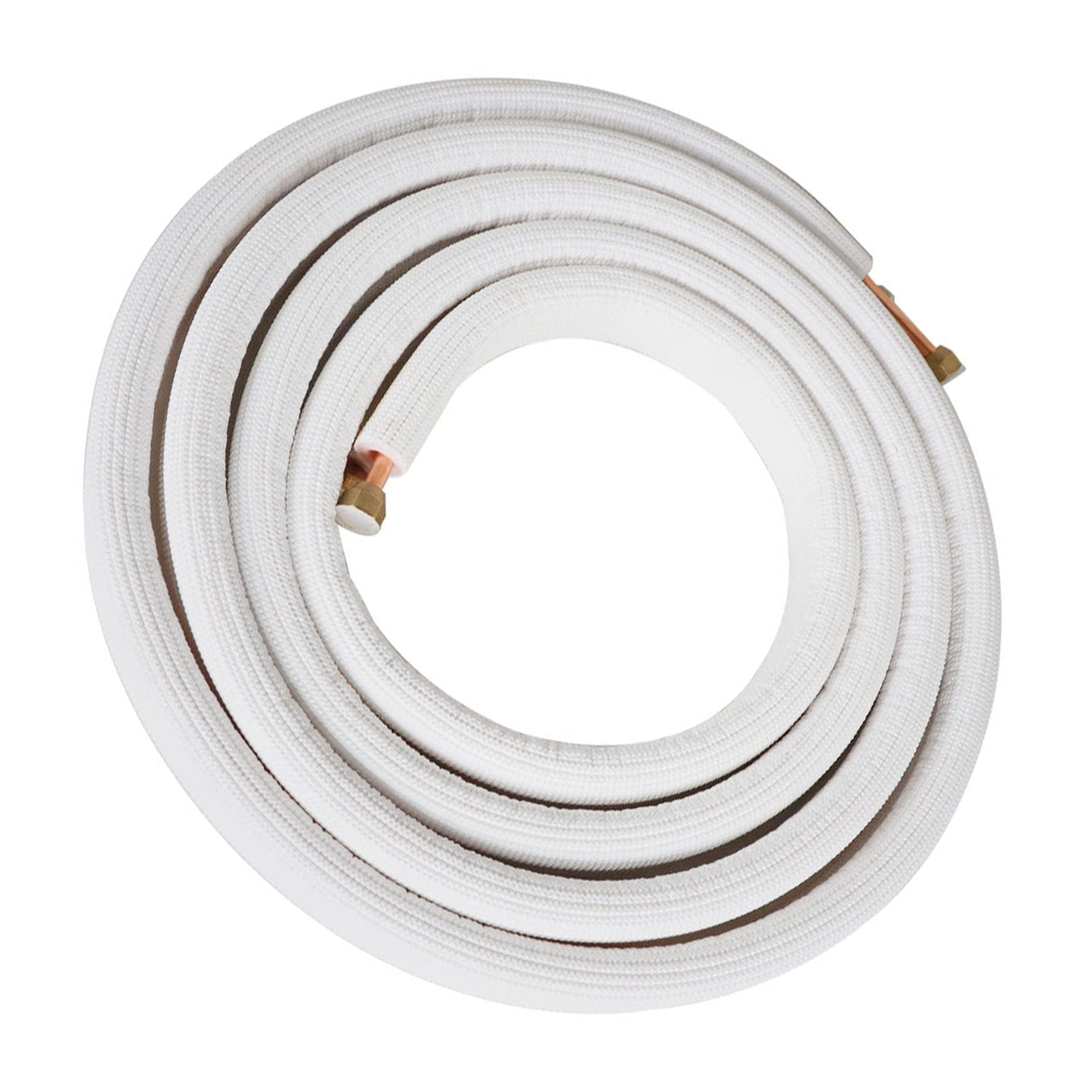 kimllier Manguera de cobre para aire acondicionado de 16 pies de 1/4 pulgadas y 3/8 pulgadas, manguera de cobre con aislamiento para aire acondicionado mini split
