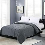 Homelike Moment Comforters Queen Size - Grey Duvet Insert Down Alternative Bed Queen Comforter, Lightweight Bedding Comforters Full Size Quilted Soft All Season Reversible Dark Gray/Light Grey