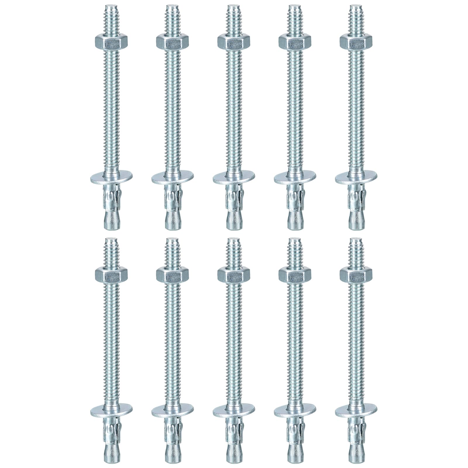 DTGN 1/4" x 3-1/2" Wedge Anchors, 10Pack, Good for Cement and Concrete Wall