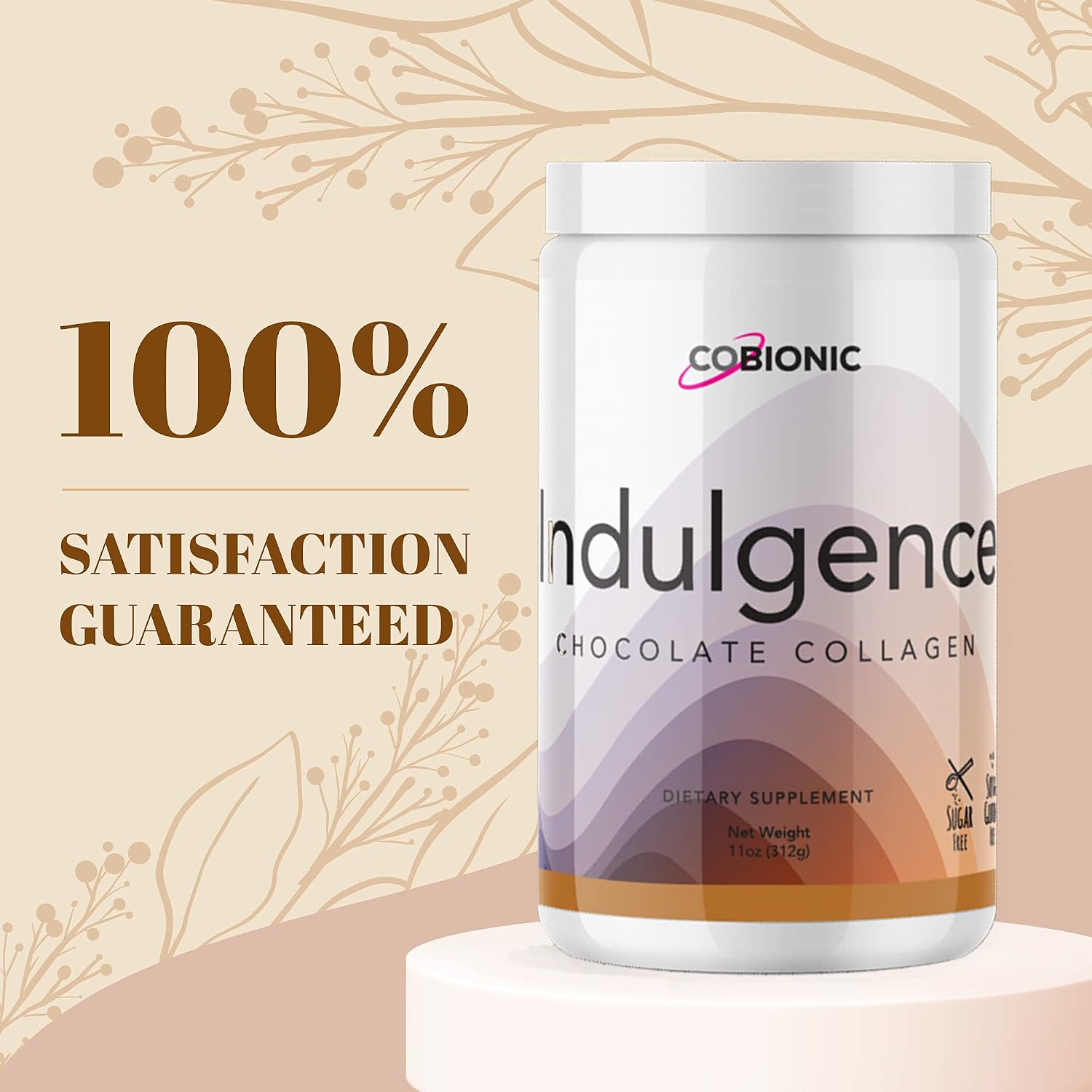 CoBionic Indulgence Chocolate Collagen – Hydrolyzed Collagen Powder – Tasty, Sugar Free Grass Fed Collagen Peptide Powder for Healthy Hair, Skin, Nails and Gut - 11 oz