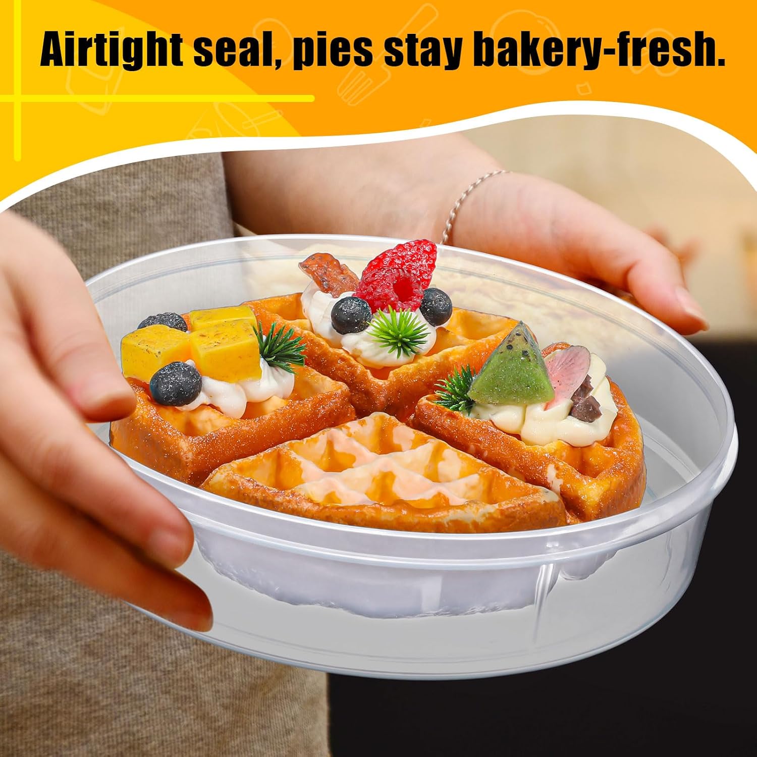 Colingmill 5 Pcs Plastic Deli Food Storage Containers with Lids Airtight, 8. 5 x 2. 2 Inches Reusable Leakproof Clear Food Cupcakes Storage, Freezer/dishwasher/, BPA-free, Secure & Easy Transport