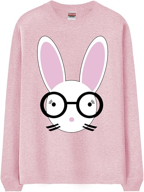 Amazon ノーブランド品 うさぎ ライトピンク Mサイズ メンズ長袖tシャツ ロングt Tシャツ カットソー 通販