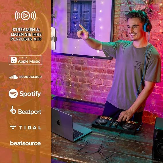 AlphaTheta Pioneer DJ DDJ-FLX2 Entry-Level DJ Controller - Portable USB Powered 2-Channel Controller with Professional Layout - Compatible with Music Streaming Services - Perfect for New DJs
