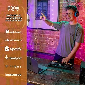 AlphaTheta Pioneer DJ DDJ-FLX2 Entry-Level DJ Controller - Portable USB Powered 2-Channel Controller with Professional Layout - Compatible with Music Streaming Services - Perfect for New DJs