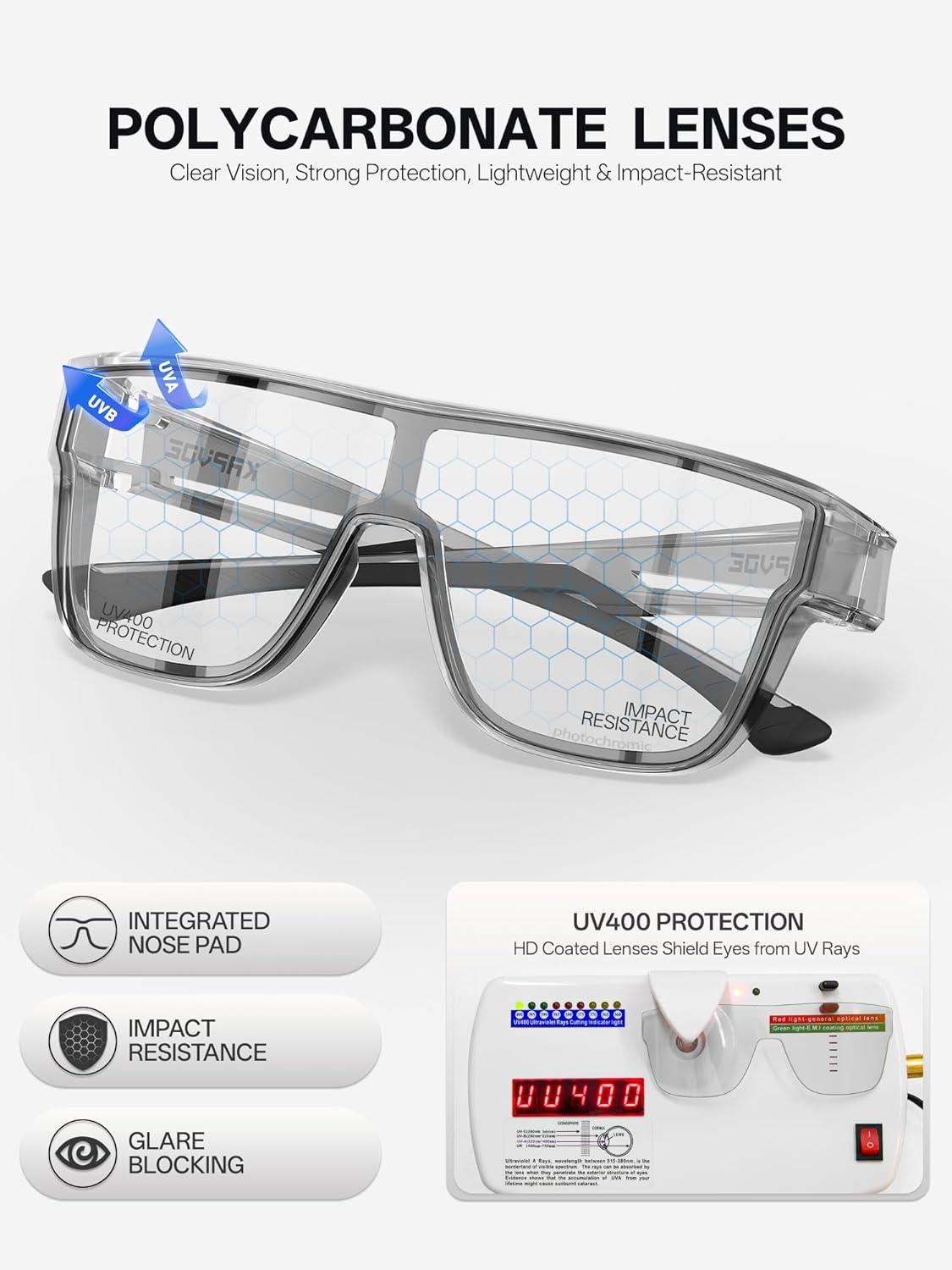 KAPVOE Photochromic Sunglasses Fit Over Glasses for Men Women Oversized Square UV400 Sports Cycling Golf Driving K216 - Image 6