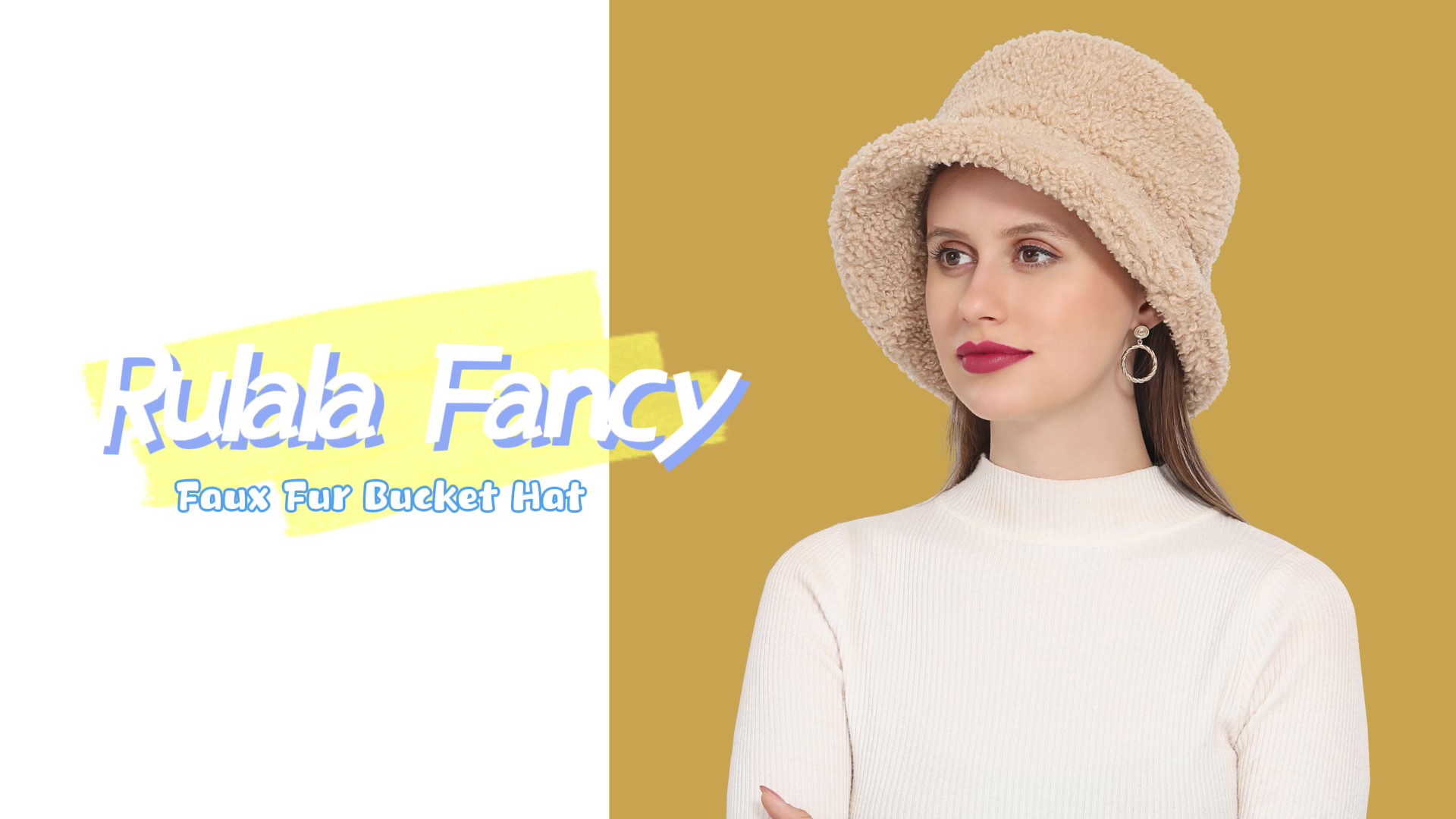 Rulala Fancy Women's Faux Fur Bucket Hat Teddy Style Cloche 