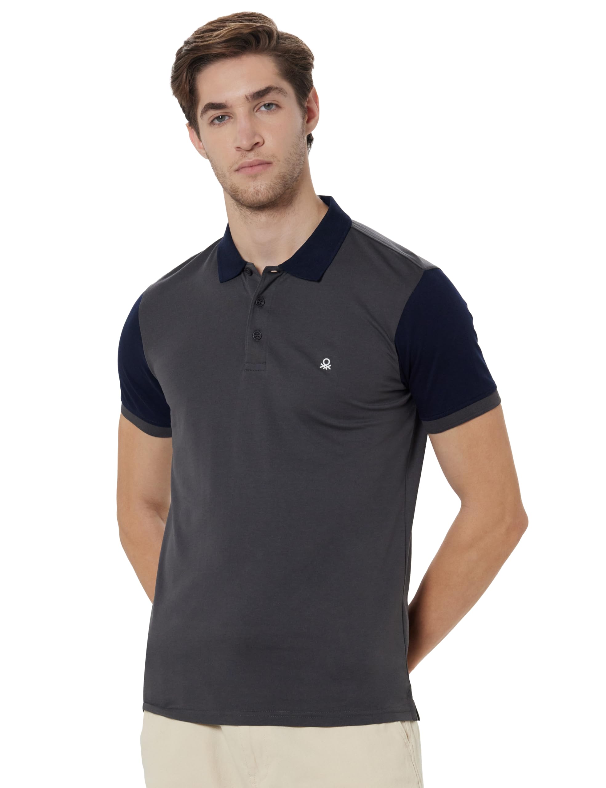 united colors of benetton Men's Regular Fit Polo Shirt (24P3P99J4231I_Black-picture-14