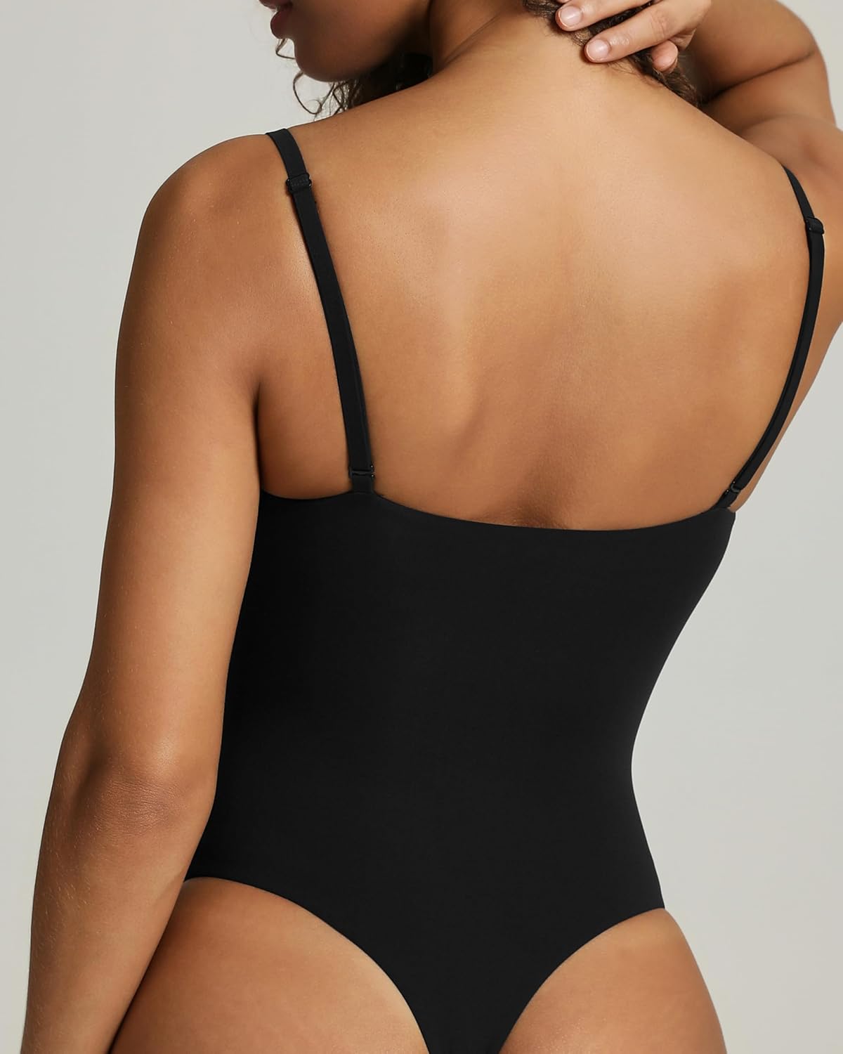 PAVOI ACTIVE Square Neck Cami Bodysuit for Women Adjustable Spaghetti Strap Bodysuit Double Lined Thong - Everyday Essentials - Image 2