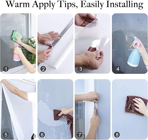 Miniatura 7 de Películas de privacidad para ventana, tratamiento opaco de adherencia estática que protege la seguridad del hogar sin bloquear la luz diurna,