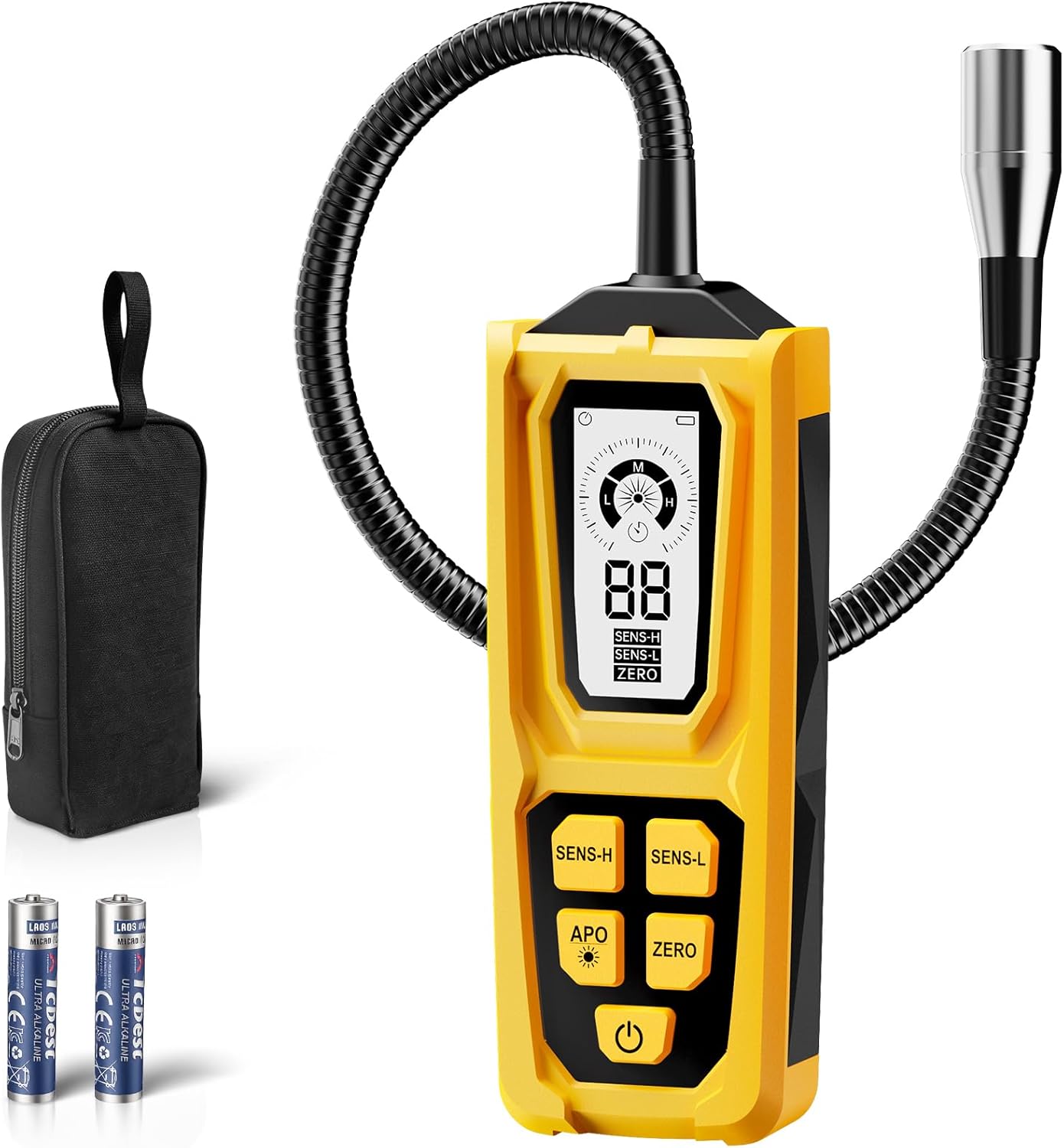 Natural Gas Leak Detector for Home - Gas Detectors for Home Natural Gas with 11-Inch Gooseneck Propane Leak Detector with Audible & Visual Alarm, Gas Sniffer for Combustible Gas Propane Methane