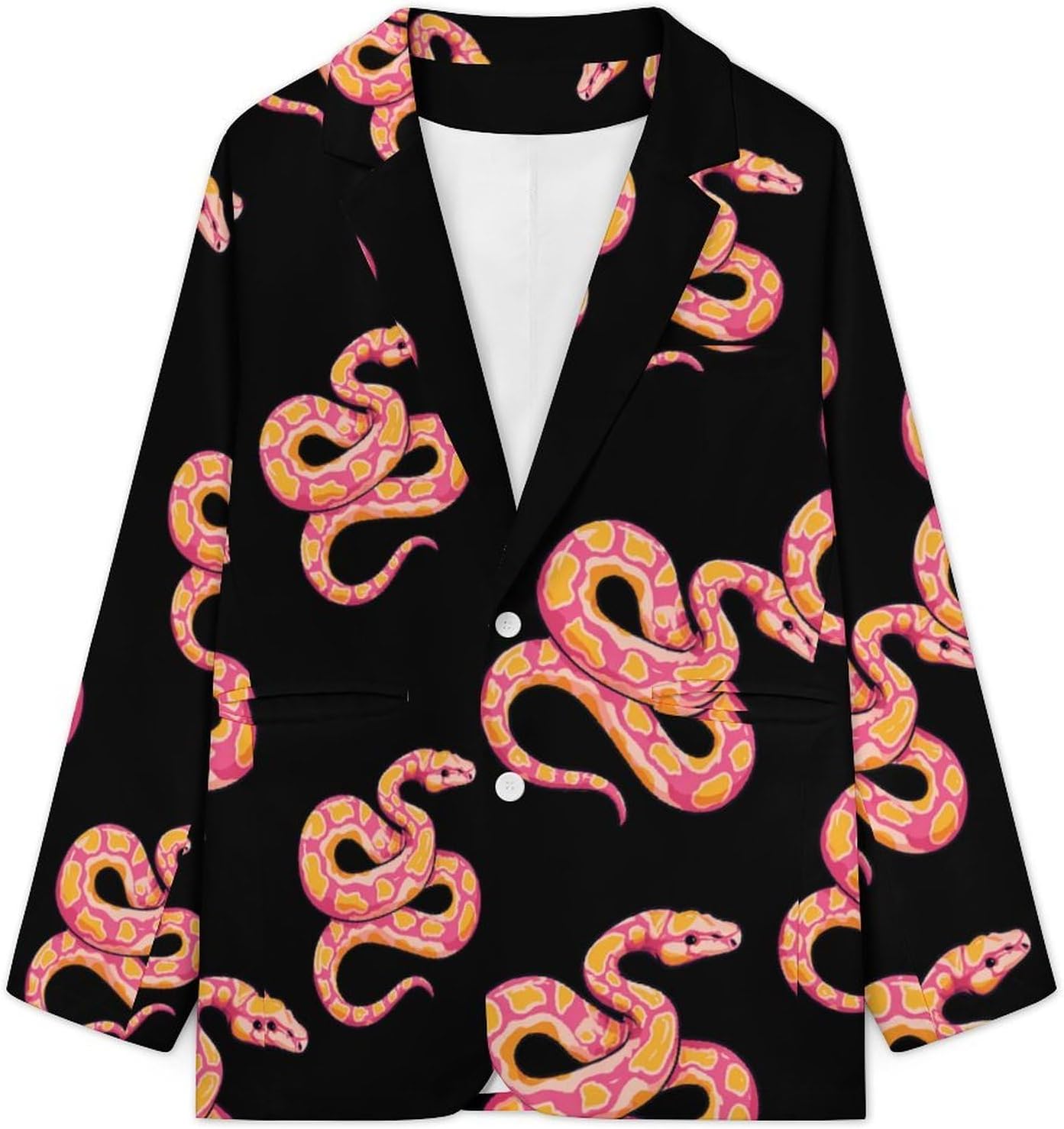Python Snake Pinkcolor Suits Blazer for Men Business Tuxedo Jacket Buttons Sport Coat