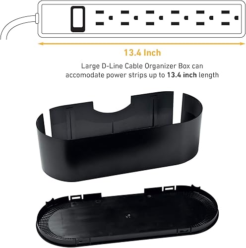 Miniatura 7 de D-Line Paquete de cubierta grande para cables de piso y caja de organización de cables D-Line