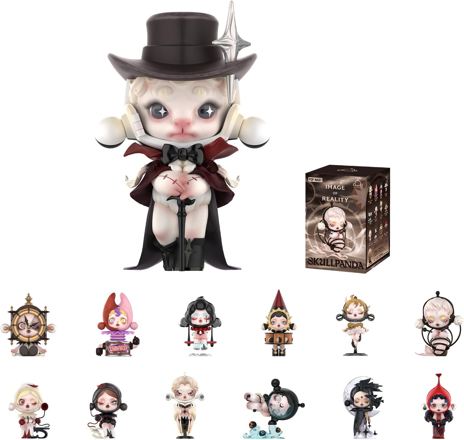 POP MART SKULLPANDA Image of Reality Blind Box Figures, Random Design Mystery Toys for Modern Home Decor, Collectible Toy Set for Desk Accessories, Single Box