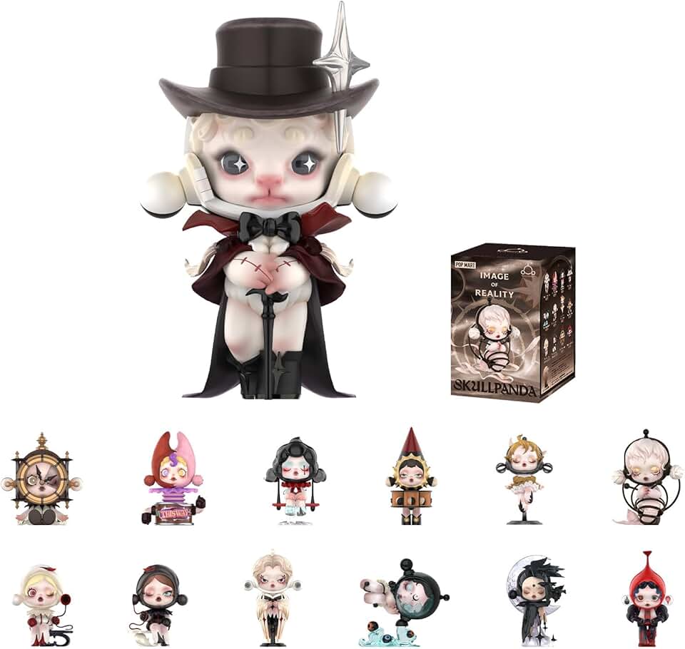 POP MART SKULLPANDA Image Of Reality Series Figures, SKULLPANDA Blind Box Figures, Random Design Action Figures Collectible Toys Home Decorations, Holiday Birthday Gifts for Girls and Boys, Single Box