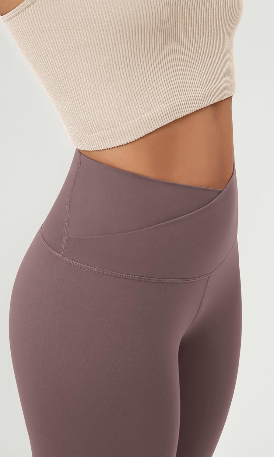 ODODOS Women's Crossover Leggings with Back Pocket, 23" / 25" / 28" Buttery Soft V High Wasit Lounge Yoga Pants - Image 3