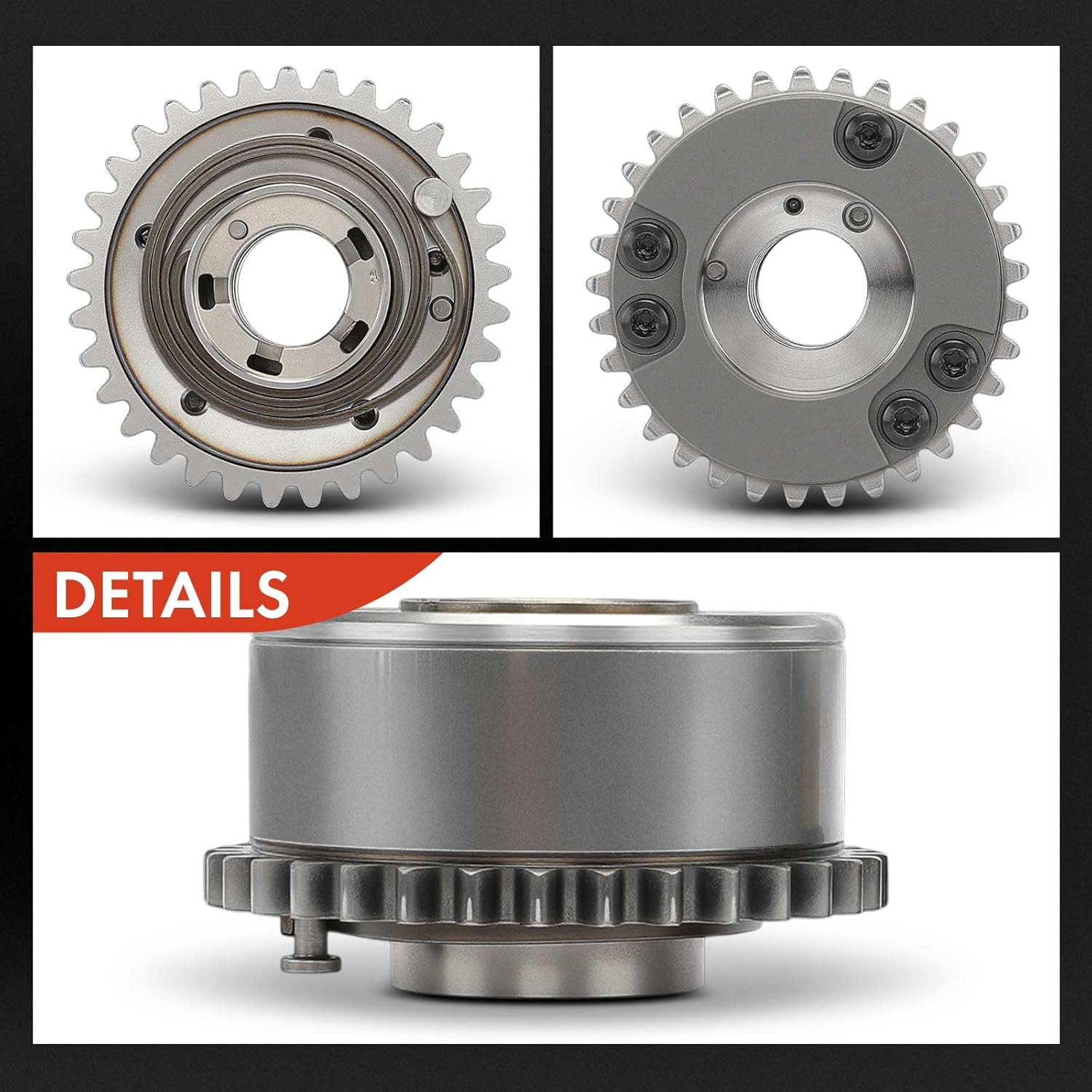 A-Premium 4PCS Exhaust and Intake Variable Valve Timing (VVT) Sprocket Gear Camshaft Adjuster Compatible with Jeep Grand Cherokee, Wrangler, Gladiator & Ram 1500 & Dodge Durango & Chrysler Pacifica
