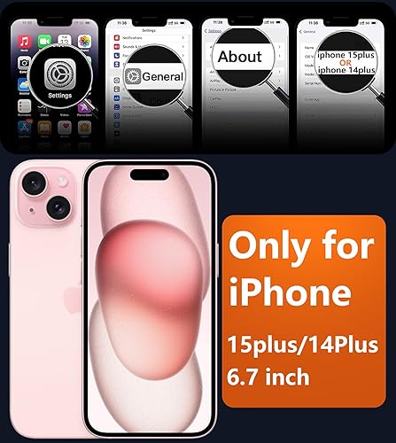 Miniatura 489 de Fntcase Funda para iPhone 15 Plus y 14 Plus de 6.7 pulgadas, magnética, a prueba de golpes de grado militar, antiamarilleo, delgada, protectora