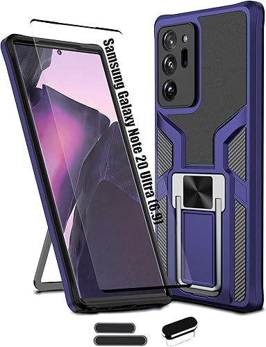 LMDAMZ Funda compatible con Samsung Galaxy Note 20 ultra resistente, grado militar, a prueba de golpes, doble protección (TPU+PC), funda magnética