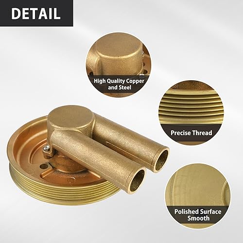 Miniatura 5 de 5,7 Bomba de agua de mar montada con manivela con polea de correa serpentina compatible con motores Volvo Penta 4,3 5,0 5,7 reemplaza 21214599