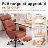 IWMH Big and Tall Office Chair 500lbs Heavy Duty Desk Chair Ergonomic Wide Seat Computer Chairs Executive PU Leather Reclining Managerial Chairs with Adjustable Headrest Footrest Lumbar Support Brown