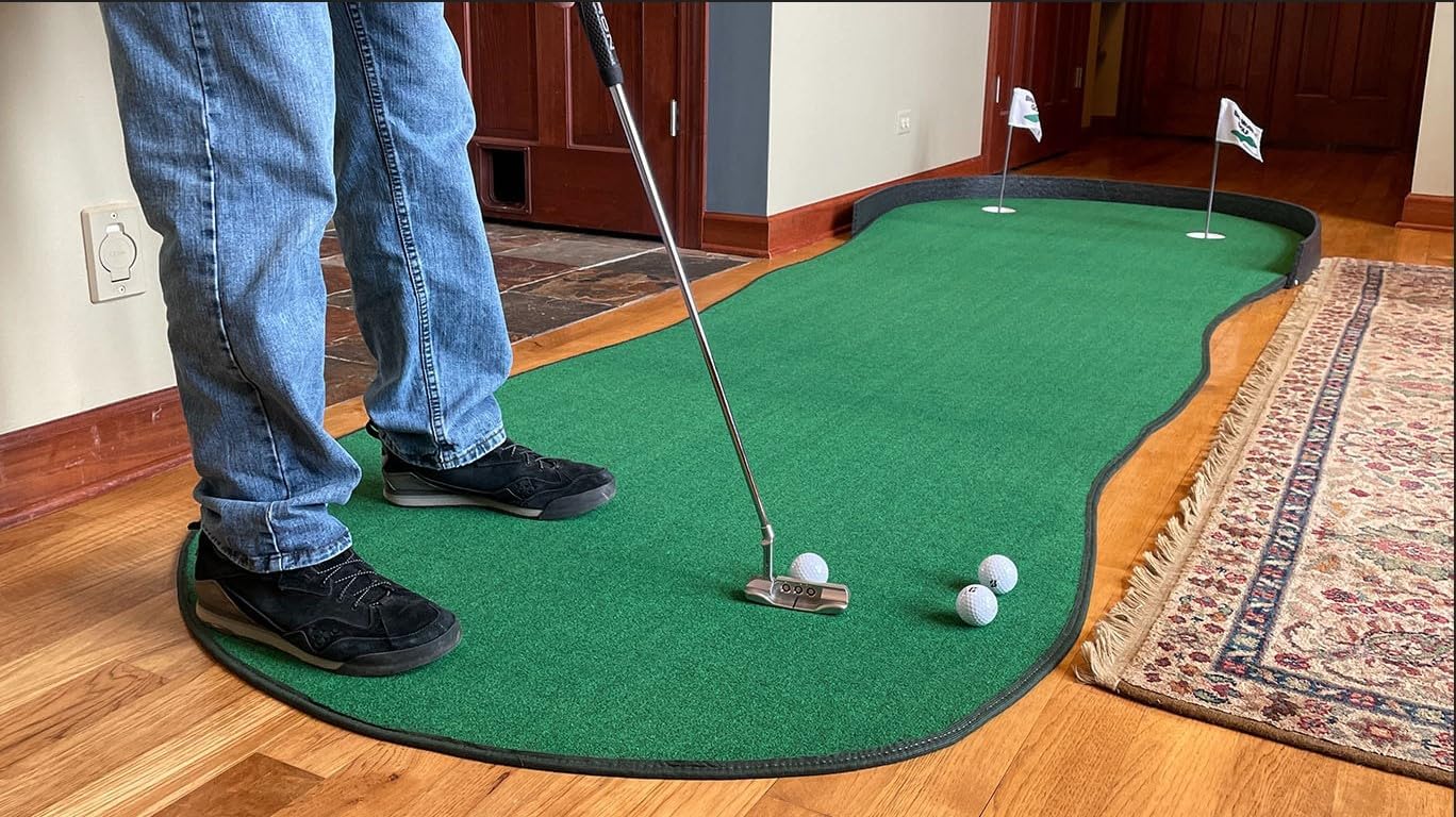 Big Moss Golf V2 Series The Augusta 4' X 12' Practice Putting Chipping Green with 2 Cups