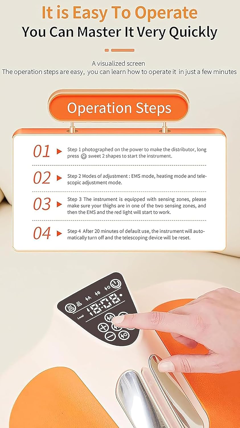 Electric Pelvic Floor Muscle Trainer, Pelvic Floor Chair for Postpartum Repair, Non-invasive Pelvic Strengthening Training Device, 5 Adjustable Intensity Levels, 38°C-44°C Heating