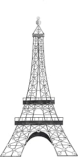 Deco 79 Metal Eiffel Tower 3D Wire Wall Decor with Crystal Embellishments, 18