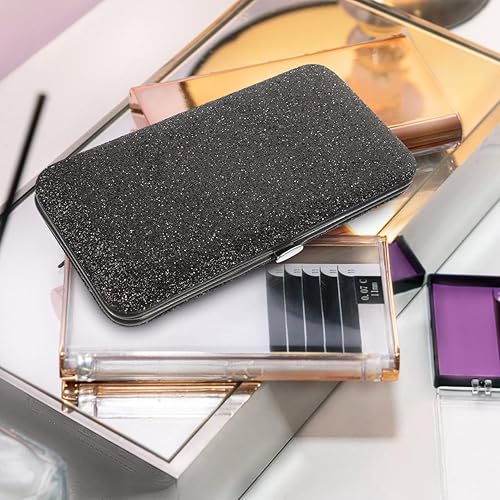 Miniatura 7 de FRCOLOR Pinzas de caja de almacenamiento, pinzas para extensiones de pestañas, caja de almacenamiento, pinzas para pestañas, contenedor, Negro -,